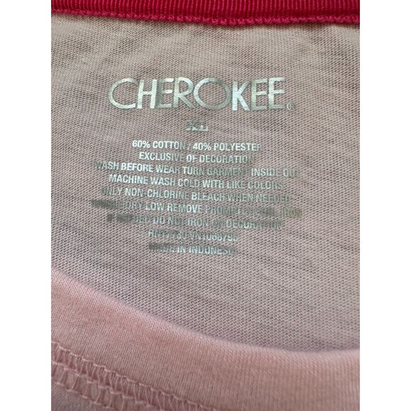 Y2k Cherokee Pink Union Jack Lovely Distressed Graphic Tee Shirt size Junior XL - Picture 3 of 7